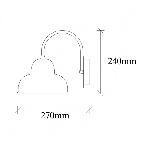 Aplique de Pared estilo vintage \"Berceste - 180BLACK-A\" Negro 1xE27 Sin Bombilla [OPV-521SHN2139]