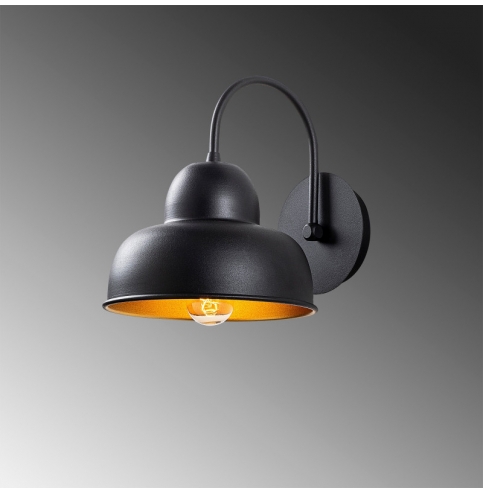 Aplique de Pared estilo vintage \"Berceste - 180BLACK-A\" Negro 1xE27 Sin Bombilla [OPV-521SHN2139]