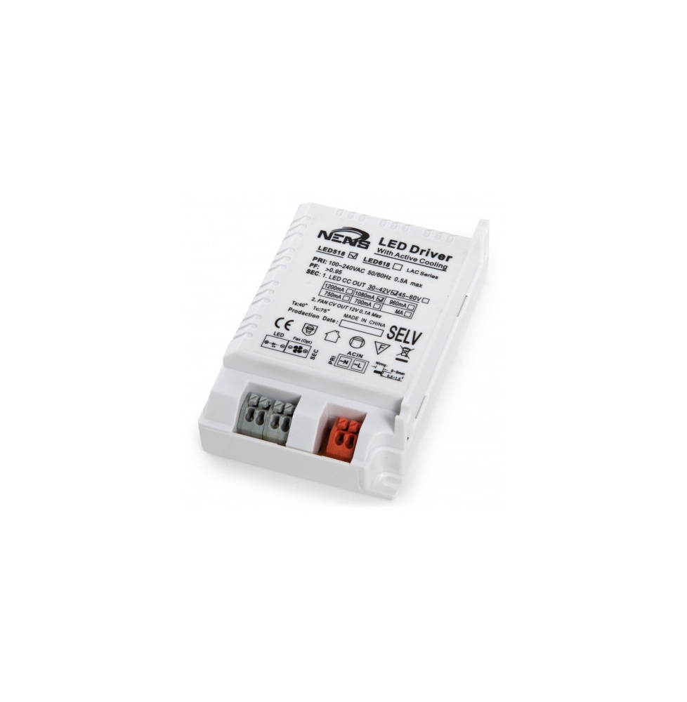 Driver LED 45W 30-42VDC 1080mA  Foco Carril 45W-Kimera