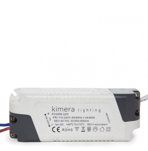 Driver LED 32W 40-70VDC 600mA  Downlight 32W-Kimera