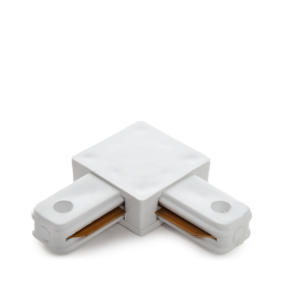 Conector 90º Carril Focos LED Blanco